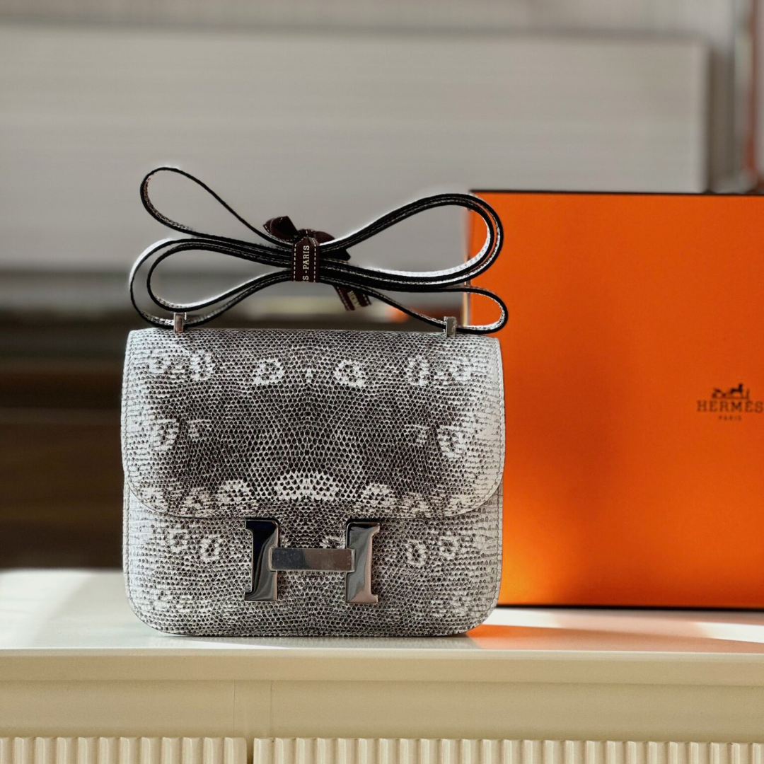 Hermes Constance Omber Lizard Like Auth Handbags Full Box 19cm