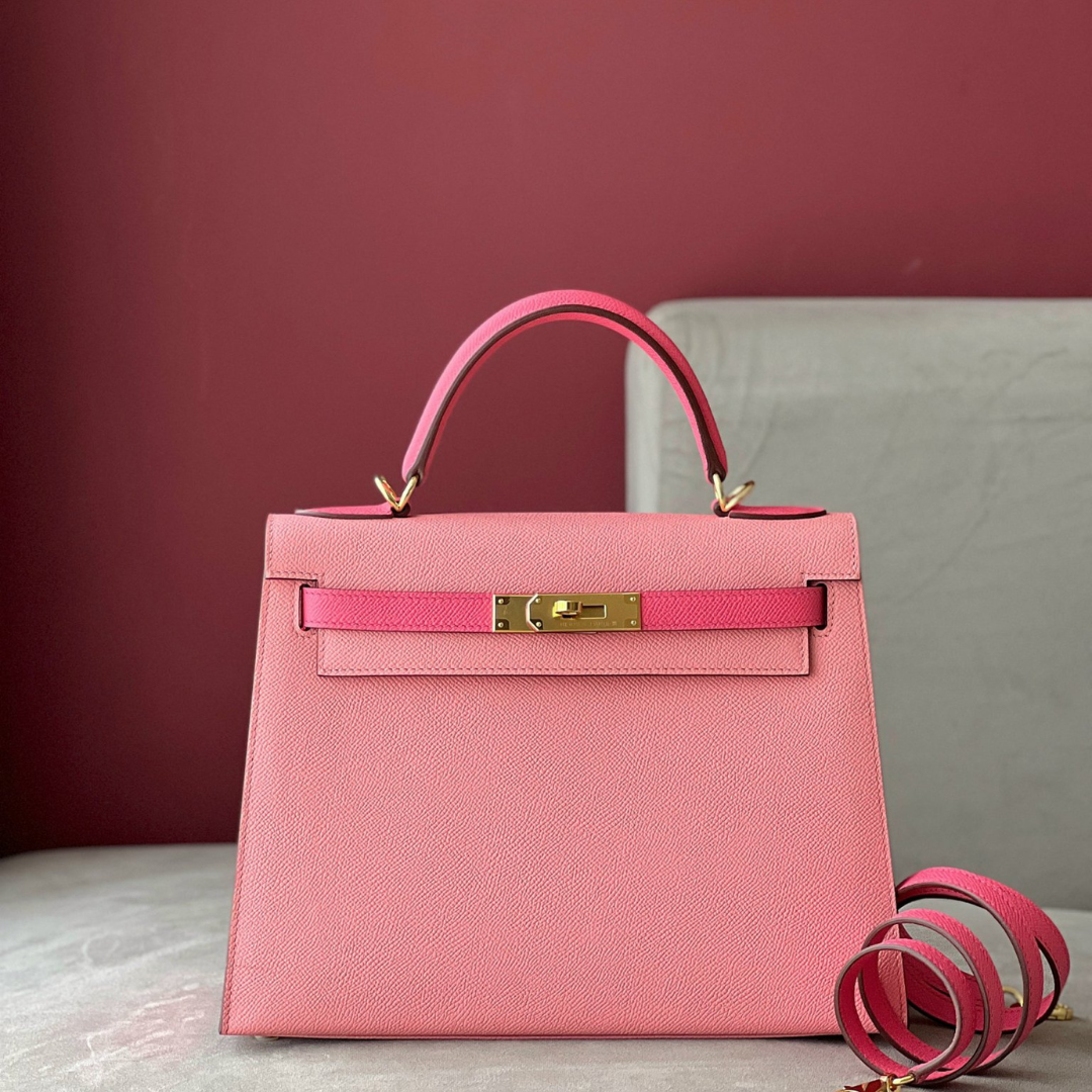 Hermes Kelly Woman’s Fake Handbags Full Box Lock Gold 28cm