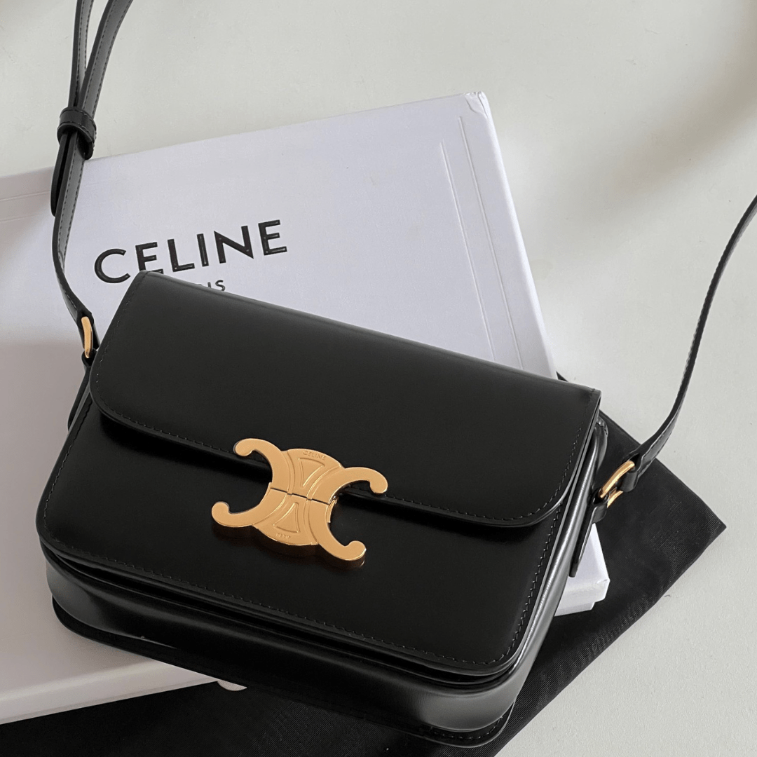 Celine Mini Bag Black Handbag Super Fake 11 Smooth Leather 19cm